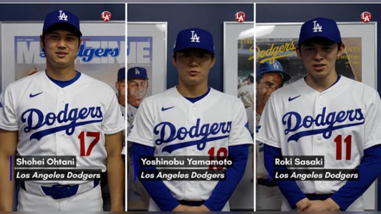 MLB(影)/大谷翔平領軍夢幻應援!道奇日籍三本柱 替世足賽日本國家隊加油
