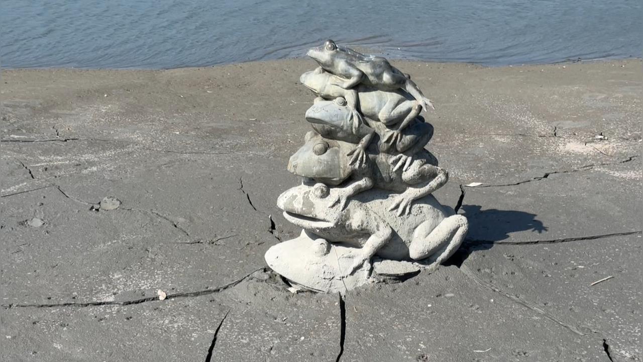 日月潭水情拉警報! 水位降約3公尺「九蛙全露」