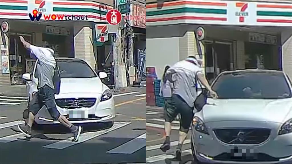 桃園阿伯過馬路開「跑酷buff」閃死劫！駕駛「1行為」恐吃罰單套餐