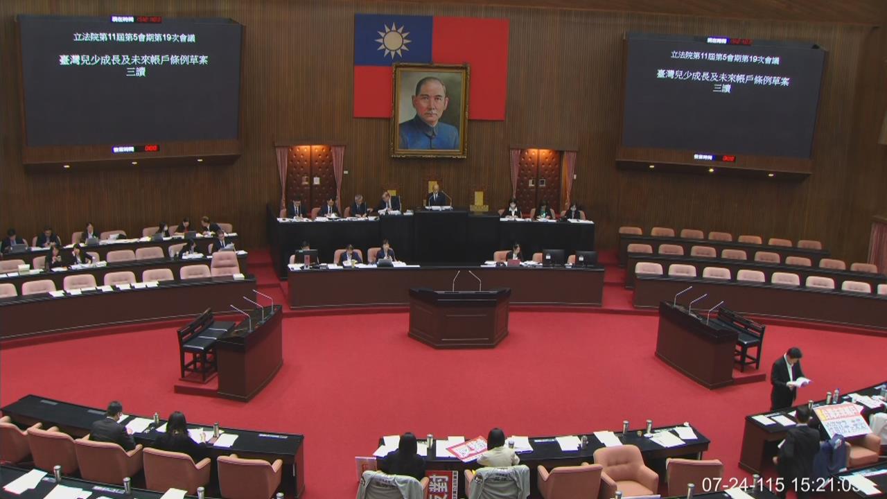 快新聞／發錢了！立院三讀兒少未來帳戶條例　0到18歲總共可領「這數字」