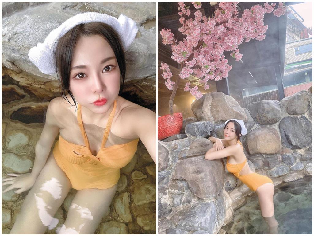 樂天桃猿啦啦隊女神巫苡萱泡湯　黃色泳衣曝「邪惡視角」網友嗨：太辣了！
