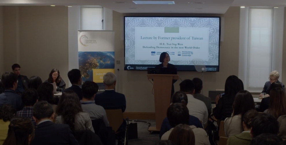 快新聞／英國劍橋大學演說！　蔡英文喊：任何脅迫都無法動搖台灣貢獻國際的決心