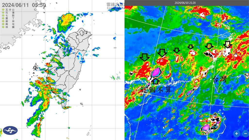 開工日南部整天有雨！ 鄭明典PO圖「一整排」致災對流　曝侵台可能性