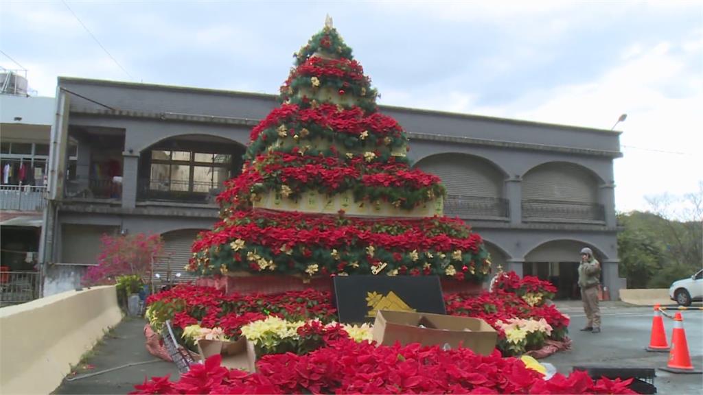 桃園復興區山城紅花節 巨型耶誕樹被笑像「罐頭塔」