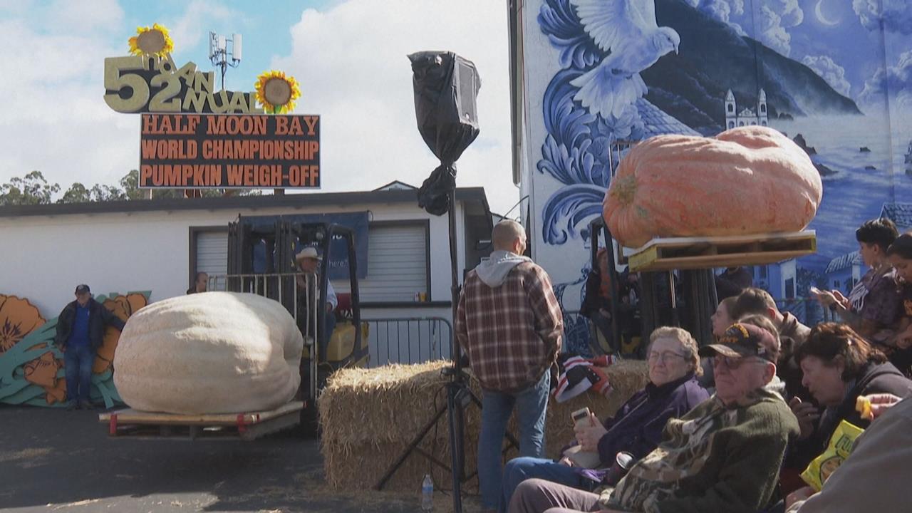 加州世界南瓜秤重賽 上千公斤瓜王奪冠