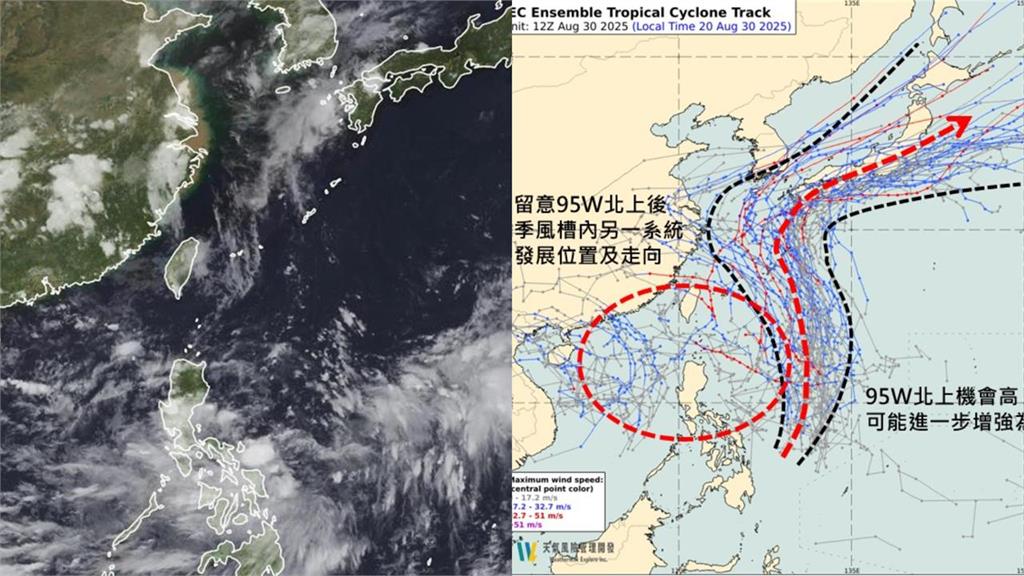 高壓減弱太平洋亂鬥「95W北衝恐成颱」？專家示警「新擾動接力生成」！