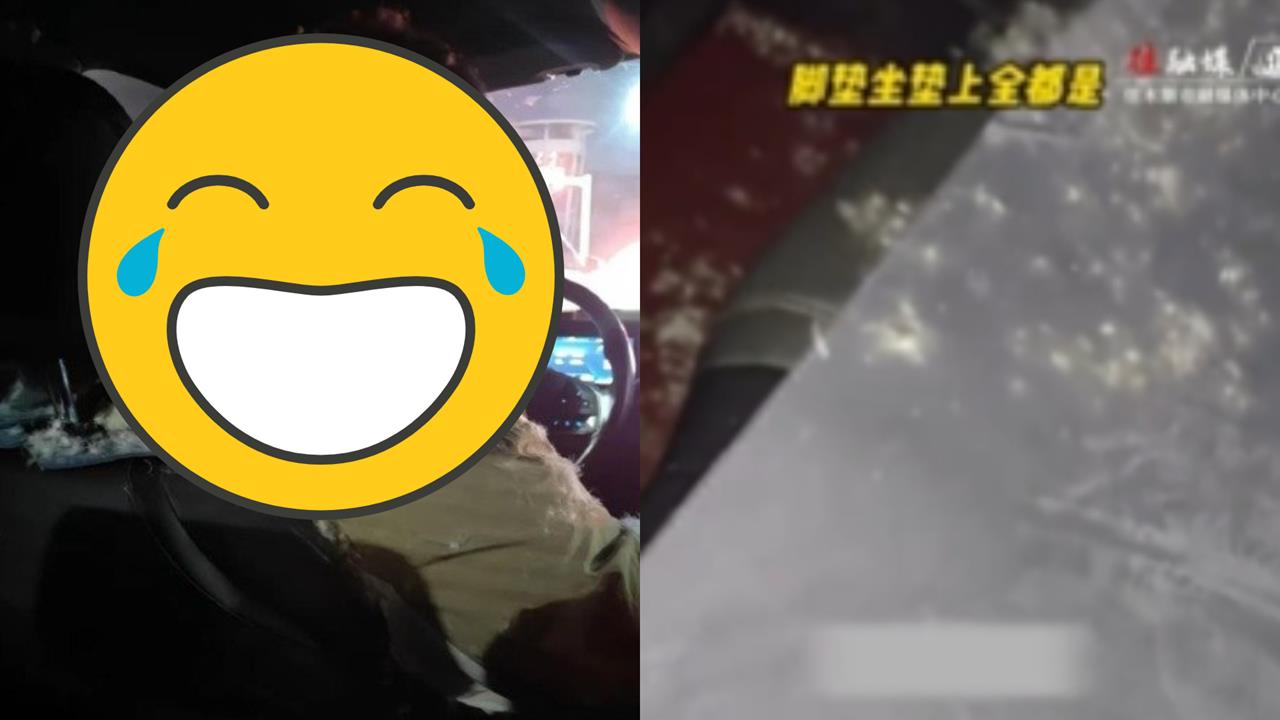 他一上車外套竟炸出大量羽絨！司機「滿頭白毛」網笑噴：拉了一朵蒲公英