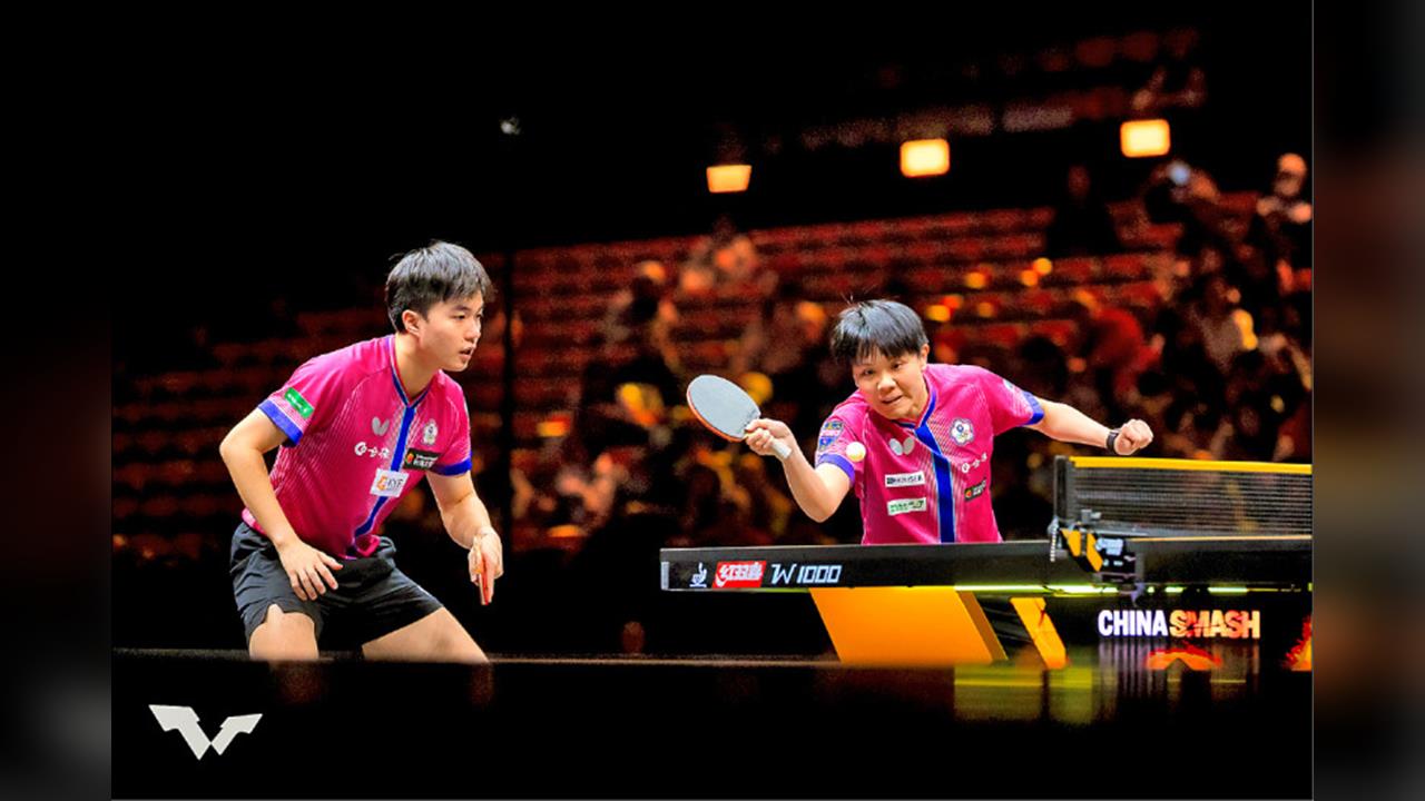 林昀儒/鄭怡靜不敵南韓組合,中國大滿貫賽亞軍作收。(圖/WTT官網)