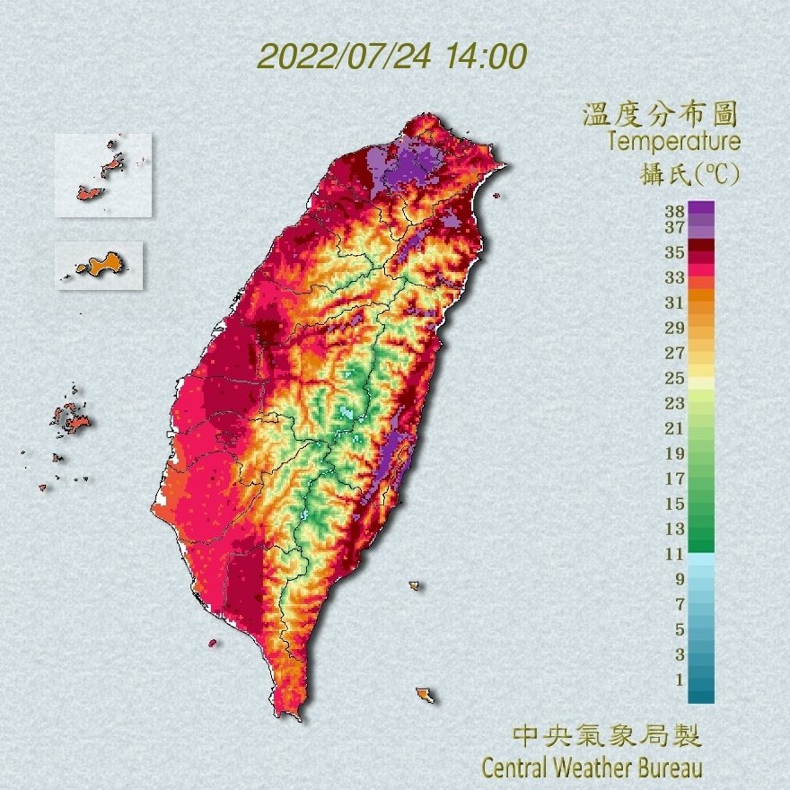 花蓮飆40.4度全台「紫爆」範圍變多！鄭明典：這波高溫今天熱到頂