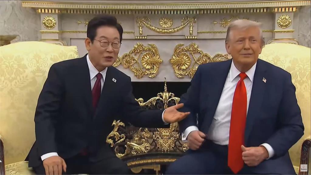 就任總統後首次！李在明與川普會面　川普到白宮門口迎接