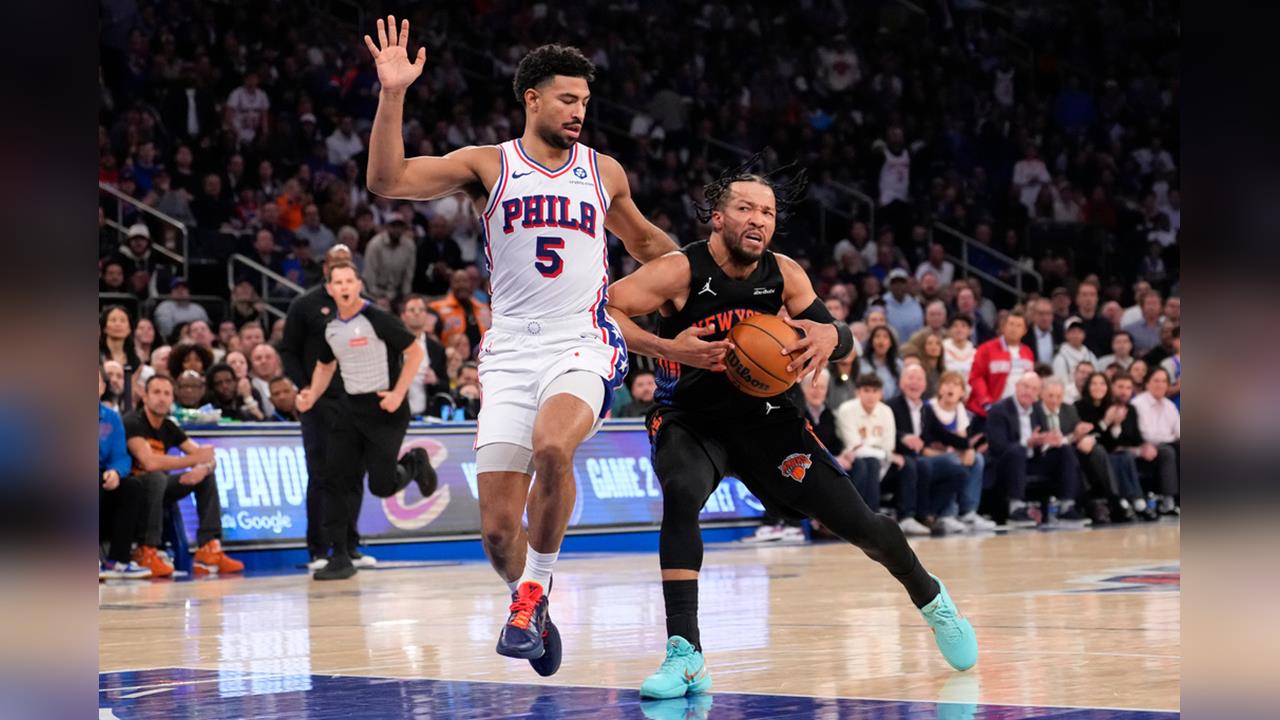 NBA(影)／「尼克一哥」布朗森決勝節關鍵進球甩開七六人糾纏！系列賽2比0領先