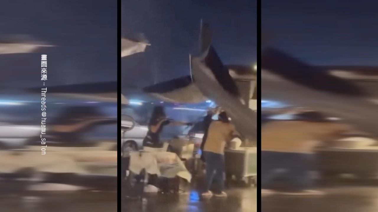 嘉義狂風暴雨! 修眉攤"棚架遭吹掀砸客" 隔壁攤暖伸援手