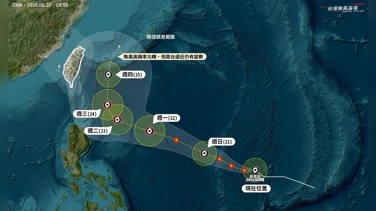 快新聞／米克拉今晨生成！走「這條路徑」機率最高　氣象粉專：宣告颱風季已開始
