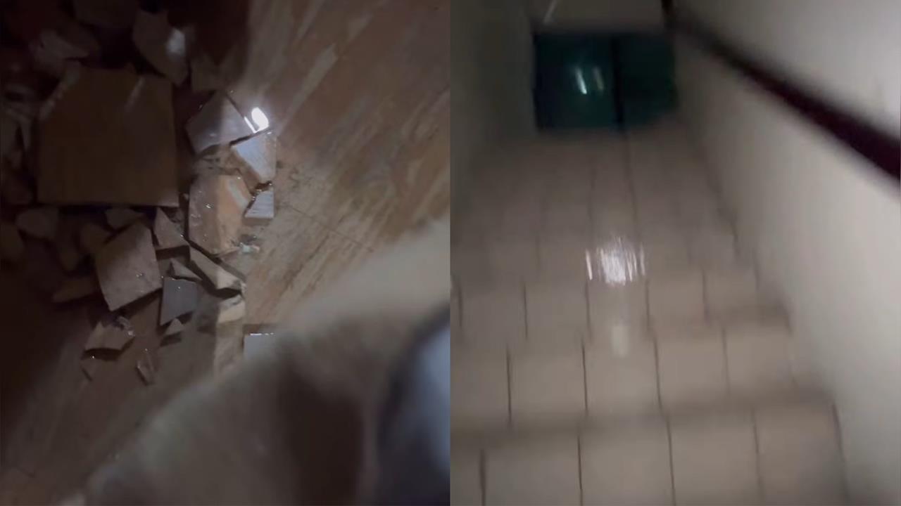 規模7強震「水塔被震破」大噴發！「樓梯間變瀑布」網傻眼：目前這裡最慘