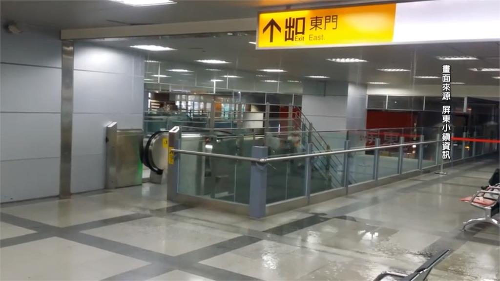 暴雨狂襲下冰雹 屏東火車站慘變「水濂洞」