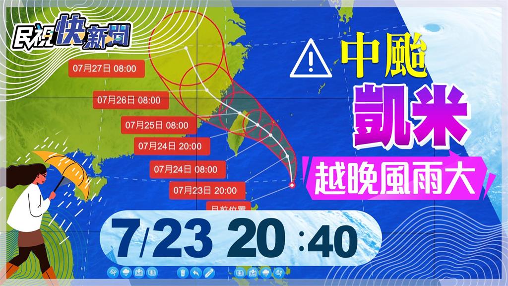 LIVE／凱米颱風來勢洶洶！　氣象署20:40最新說明