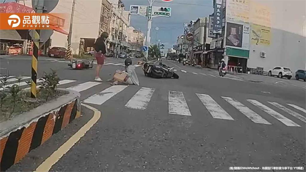 驚險瞬間！2女國中生雙載鬼切 撞飛男騎士畫面曝光