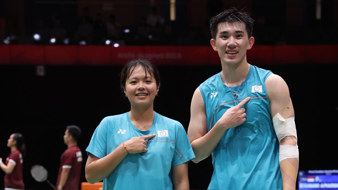 亞運／台灣組合葉宏蔚／詹又蓁奪銅！台灣隊「睽違16年」奪羽球混雙獎牌