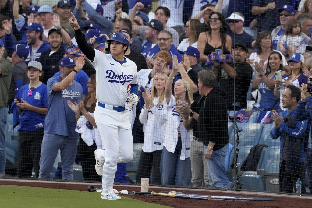 MLB(影)／大谷翔平再創道奇隊史紀錄！單一系列賽17次上壘