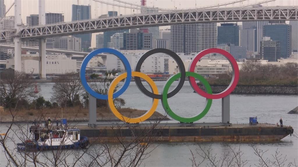 東京奧運倒數六個月！巨大奧運五環進駐台場海邊