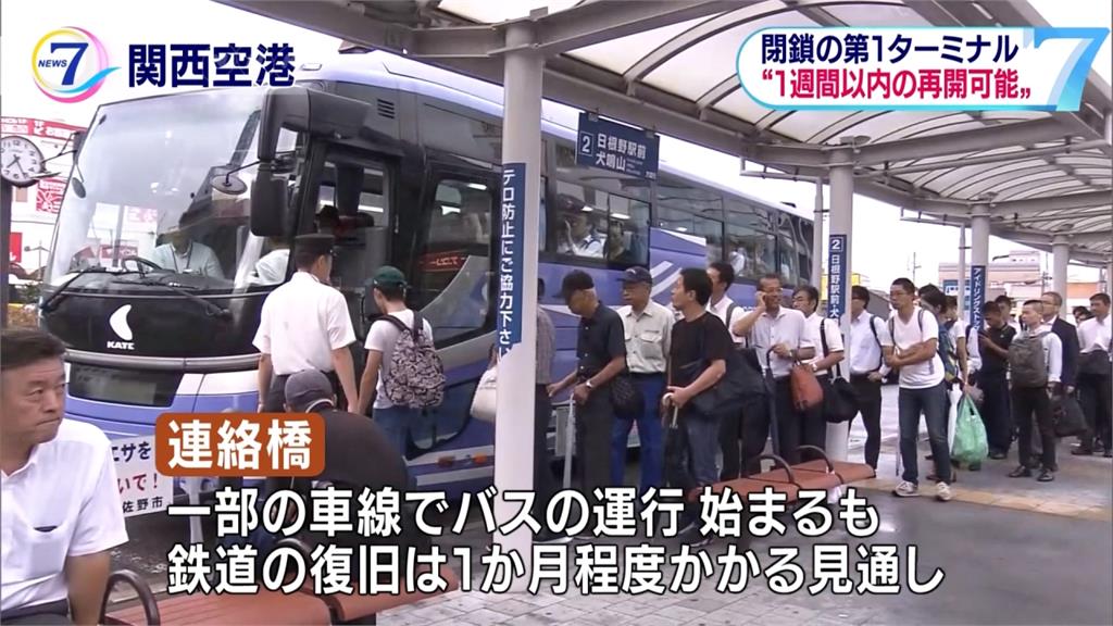 「燕子」肆虐西日本 關西機場9月8日部分國際線復航