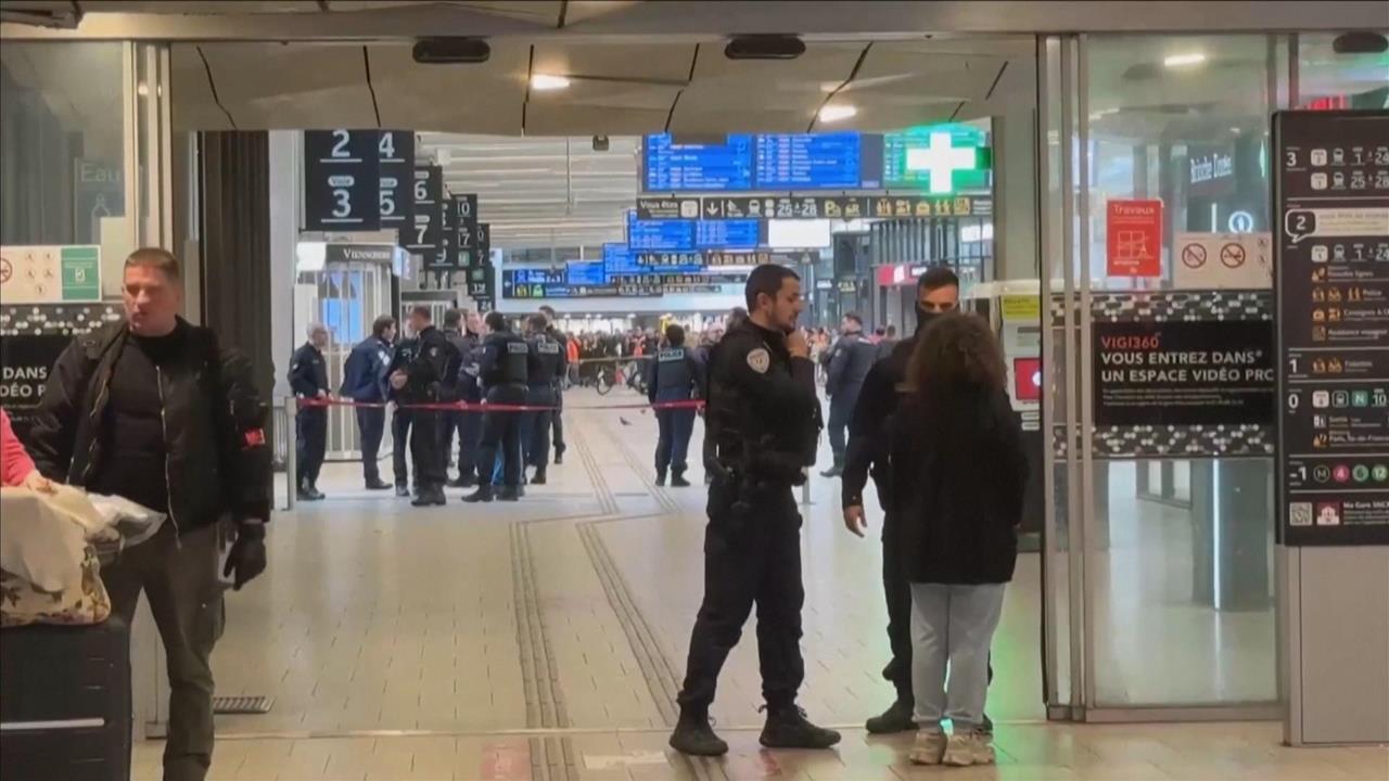 巴黎悼念恐怖攻擊! 男火車站揮刀掀恐慌 法國警開槍阻止