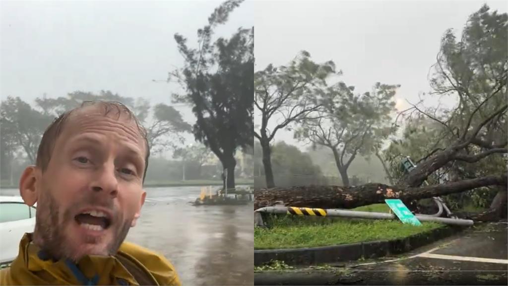 山陀兒襲高雄！英美2追風者親睹「即時畫面」狂風暴雨全錄下吸萬人朝聖