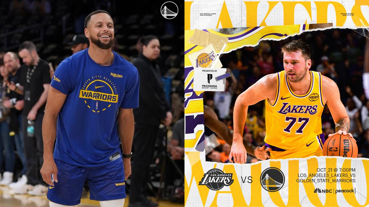 NBA(影)/勇湖開戰!柯瑞「熱身狂飆LOGO三分」踢館湖人「瘦77」練投美如畫