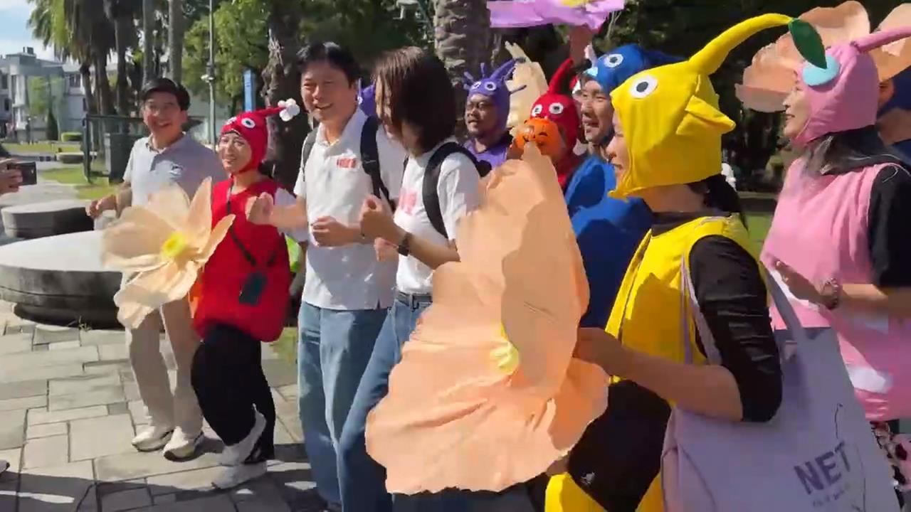 宜蘭萬聖節皮克敏派對　林國漳合體韓瑩和小朋友同歡