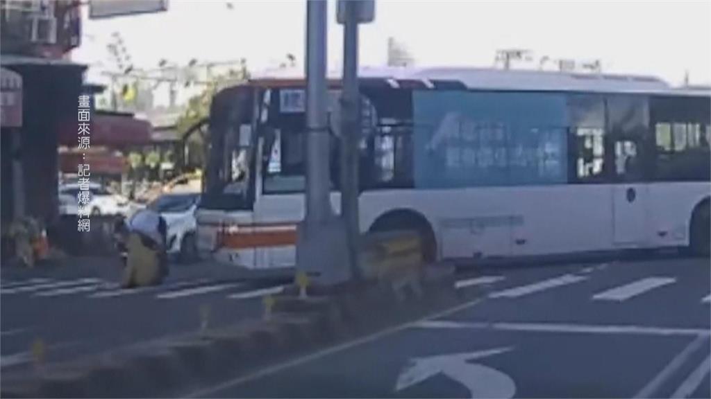 男走斑馬線遭公車撞上　摔傷送醫　台中市府將加強路口稽查