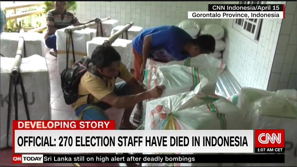印尼大選開出1億5千萬票 近300選務員過勞死
