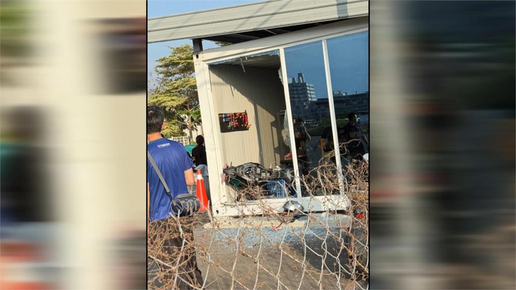高雄駕訓班重機疑操作不當　「連人帶車」衝撞休息室