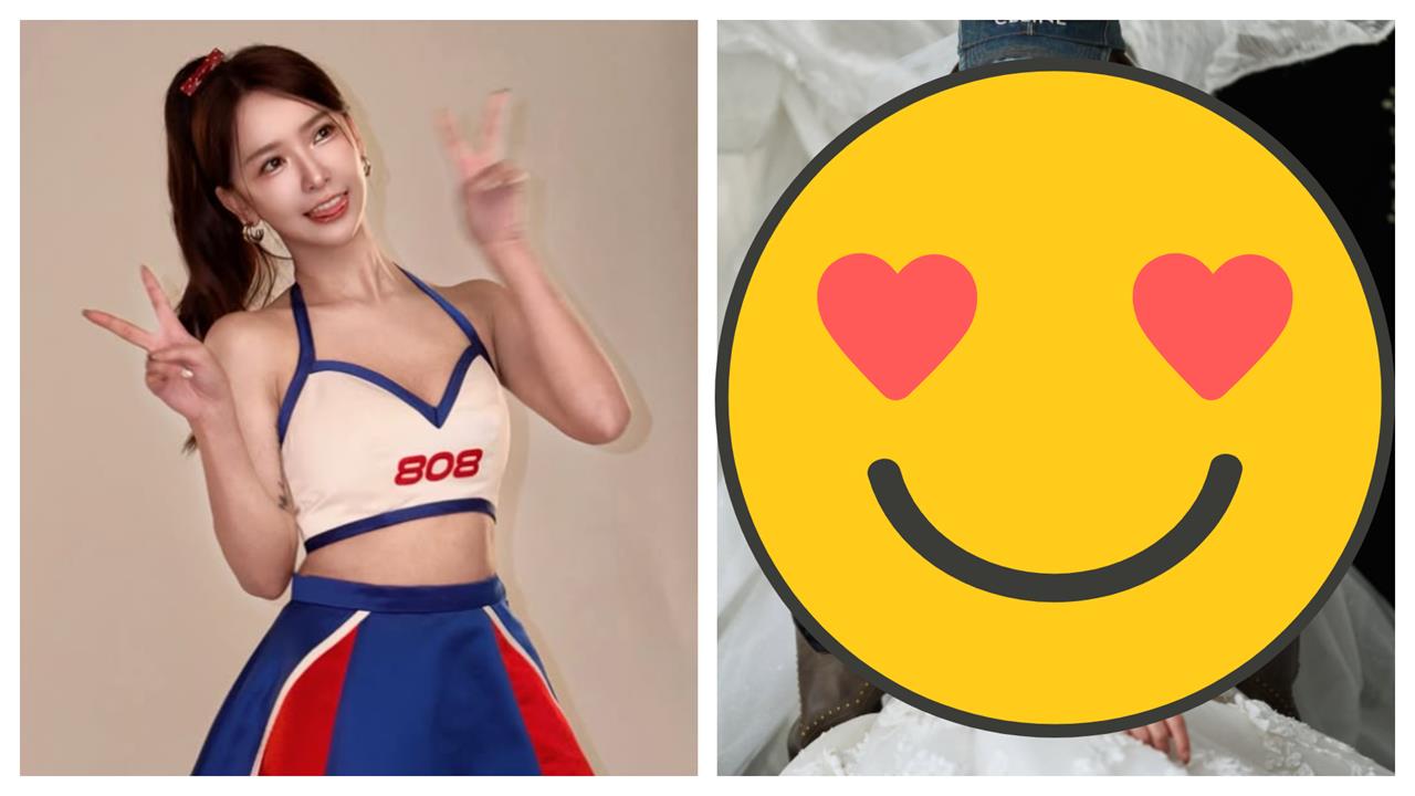 才剛認愛周董愛徒！富邦女神突曬「透視婚紗」蹦出超兇上圍　深邃事業線全看光
