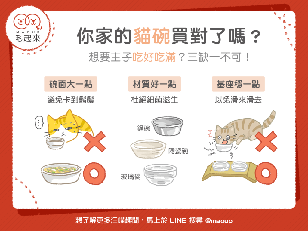 【汪喵餵養知識】你家的貓碗買對了嗎？吃好吃滿3缺1不可！