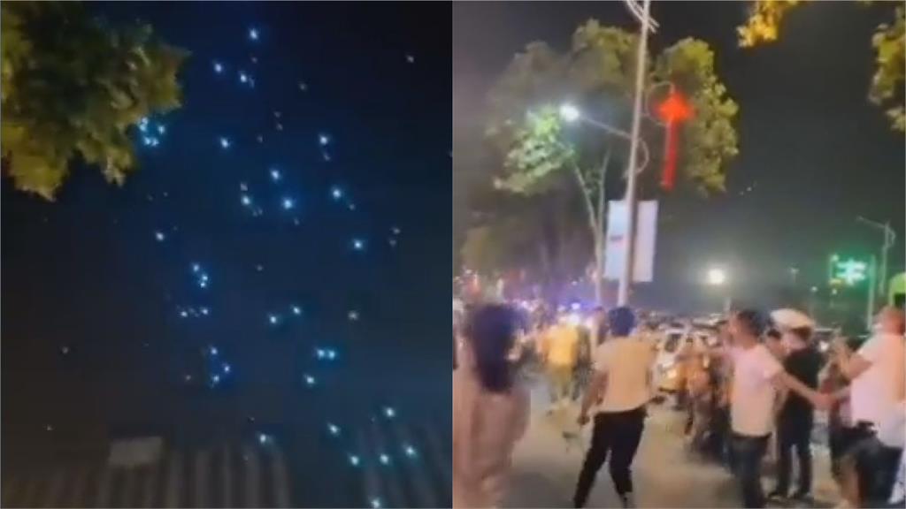 中國連假又出事！鄭州百架無人機表演中突墜地險砸人　網酸：要限電啦