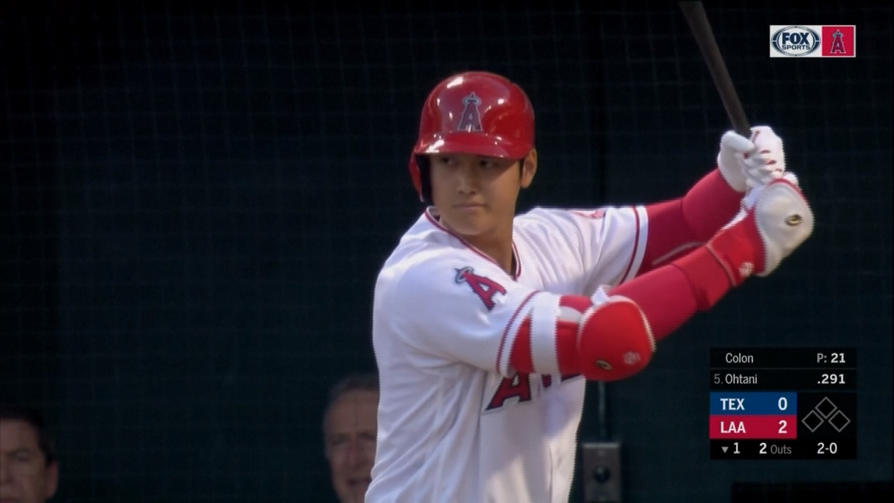 大谷翔平敲二壘安打 天使打敗最老投手柯隆