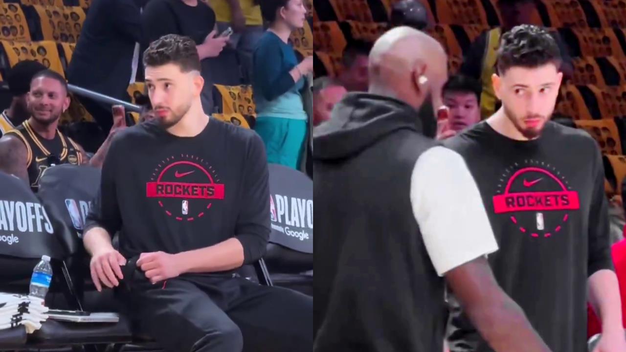 NBA(影)／神棍特地起立迎接詹皇？影片瘋傳本人澄清烏龍「我是要掏東西出來」