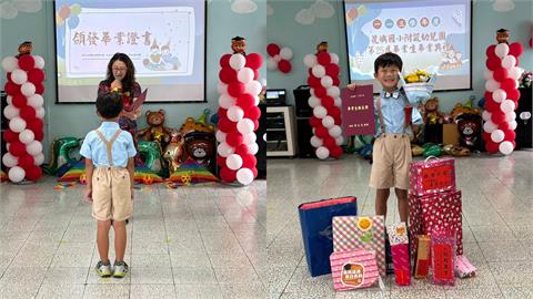 澎湖花嶼國小附幼辦「一個人的畢典」！大班畢業生「獨拿24份獎品」爽翻