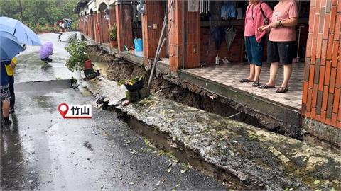 南投竹山26戶別墅地層下陷　地基裸露！53住戶連夜撤離