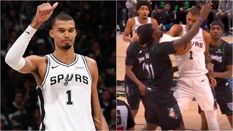 NBA(影)／斑馬會被禁賽？因霸王肘遭趕出場後　文班亞馬「無傷害」率馬刺拚聽牌