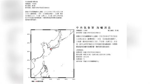 快新聞／日本熊本7.1強震「最大震度7」　氣象署發布海嘯消息