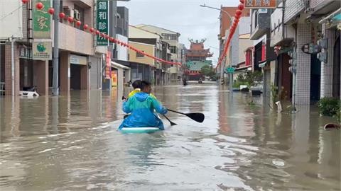 台南新營區「後鎮排水」潰堤　雨繼續下！鹽水區淹成汪洋