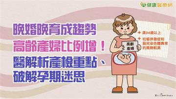 晚婚晚育成趨勢　高齡產婦比例增！醫解析產檢重點、破解孕期迷思