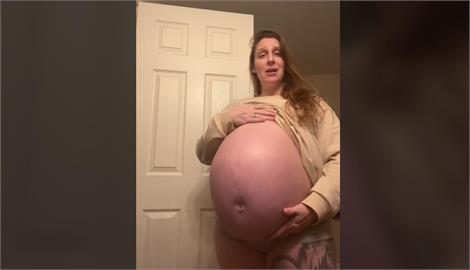 4寶媽網紅秀出「巨大孕肚」！影片曝網熱議：孩子在子宮蓋房