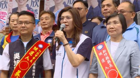 快新聞／鄭麗文真的糗了！陪徐欣瑩、吳旭智登記參選　口誤喊：藍白對決