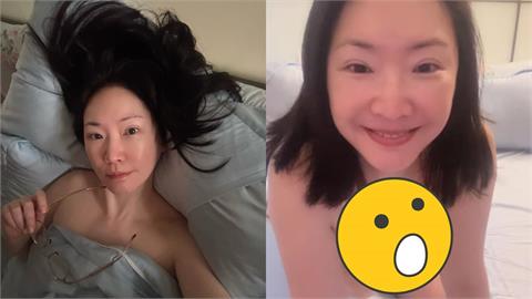王俐人趴床視角太犯規！中空一彎腰「掉出雙胞胎」網嚇：好像看到什麼