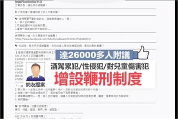 網友提案「酒駕處鞭刑」 葉俊榮：不符國際潮流