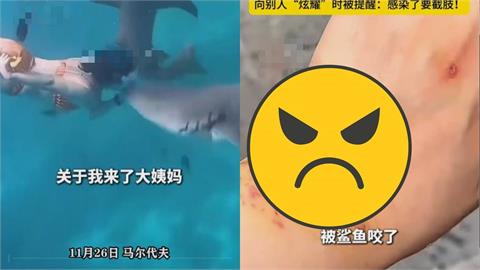 中國女生理期馬爾地夫潛水遭「鯊魚狠咬」　1態度討拍挨轟：應該一口咬掉腦！