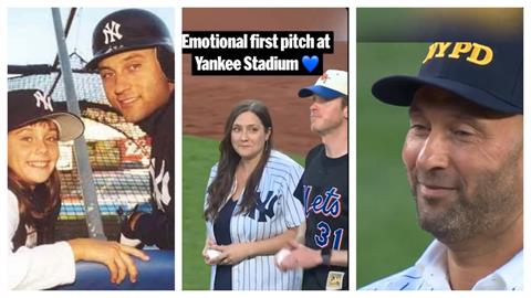 MLB(影)／911事件25周年洋基主場超感動！罹難機長女兒開球、基特暖心到場