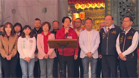 賴總統穿紅衣喜氣洋洋　年初三廟宇參香發送新春福袋紅包